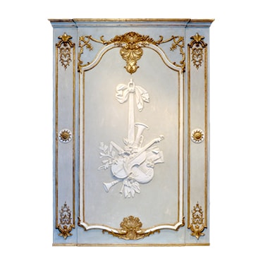 REF : B26 LARGE LOUIS XV VIOLIN BOISERIE BLUE BEIGE AND GOLD