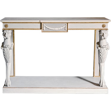 REF : CO21 LARGE ITALIAN LIONS CONSOLE PALE GREY AND GOLD