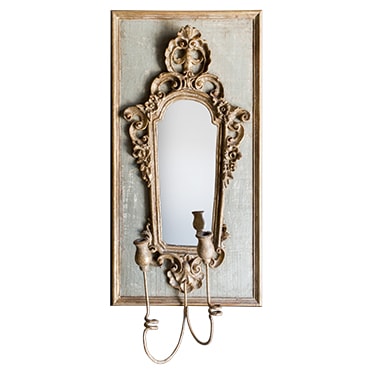 REF : M13 BAROQUE MIRROR SCONCE GREEN AND GOLD