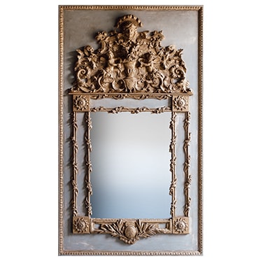 REF : M25 MIRROR LOUIS XIV WITH FOLIAGE GREY AND GOLD