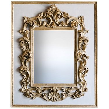 REF : M34 LARGE BAROQUE MIRROR GREY AND GOLD