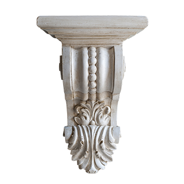 REF : SOC6 ACANTHUS PATINATED WHITE SMALL CONSOLE