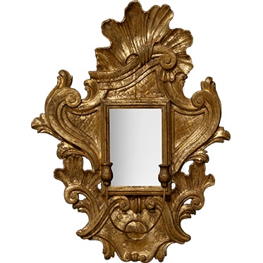 REF : M48 CARVED BAROQUE SCONCE MIRROR, GOLD