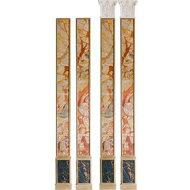 REF : PIL 8 TALL MARBLE PAPER PILASTER, GOLD